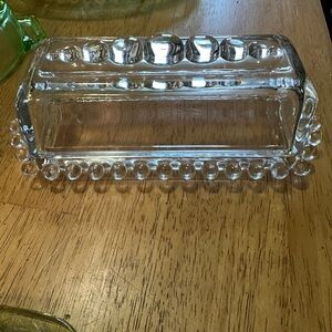 Vintage Imperial Glass Candlewick Clear Covered Butter Dish Made In The USA